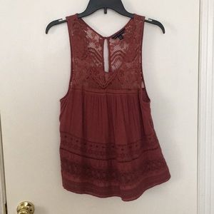 American Eagle Outfitters burgundy crocheted top!!